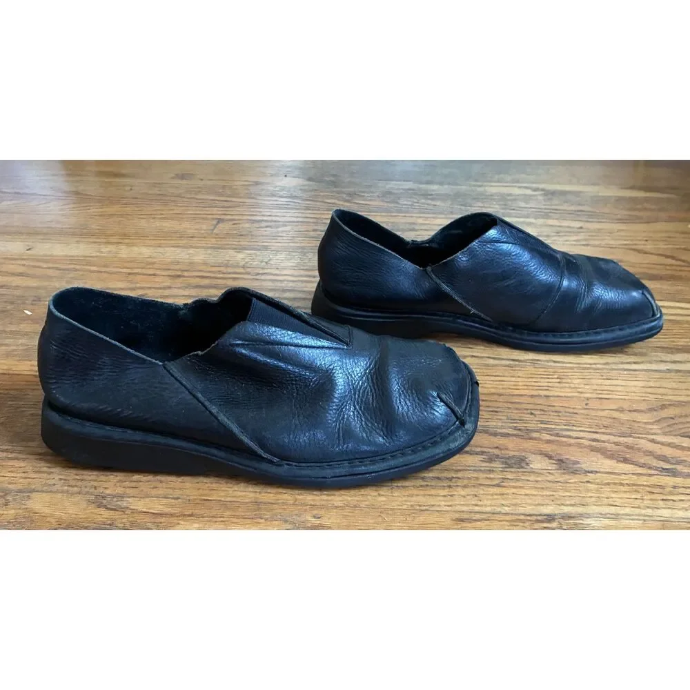 DIESEL Black Leather Square Toe Slip-On Casual Loafers Shoes   Men's Size 12